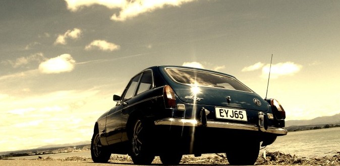 RentAClassic MG BGT classic car hire Rear Three Quarters Cloud Monaco Nelson