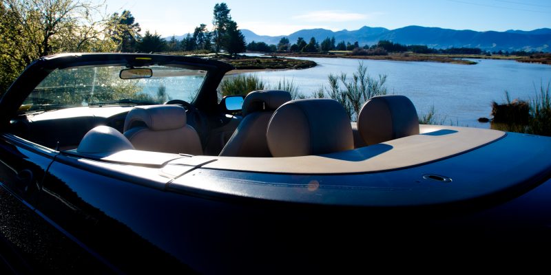 Saab 9-3 convertible at Rabbit Island