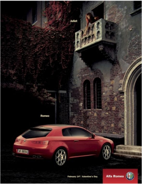 Brera Advert Alfa Romeo Brera being Romeo under Juliets balcony